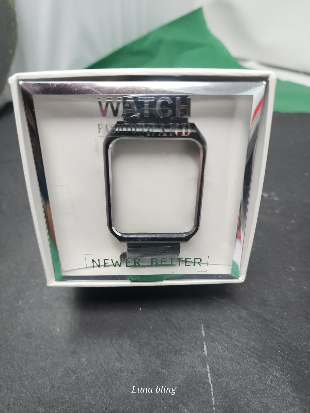 Luna Bling Black Smartwatch Frame Case - Sleek Screen Protector